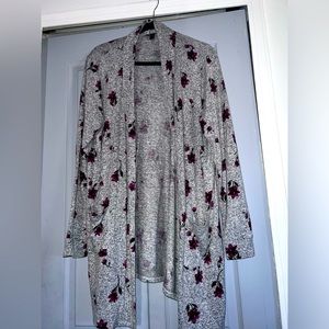 Lane Bryant purple floral printed cardigan size 14/16